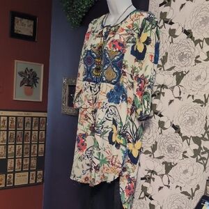 Valerie Stevens Floral Print Tunic Top